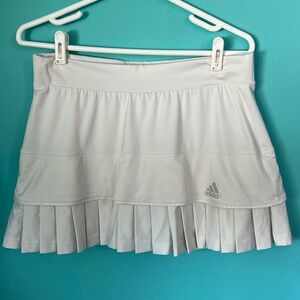 Adidas Climacool Pure White Lined Pleated Active Skirt Skort M